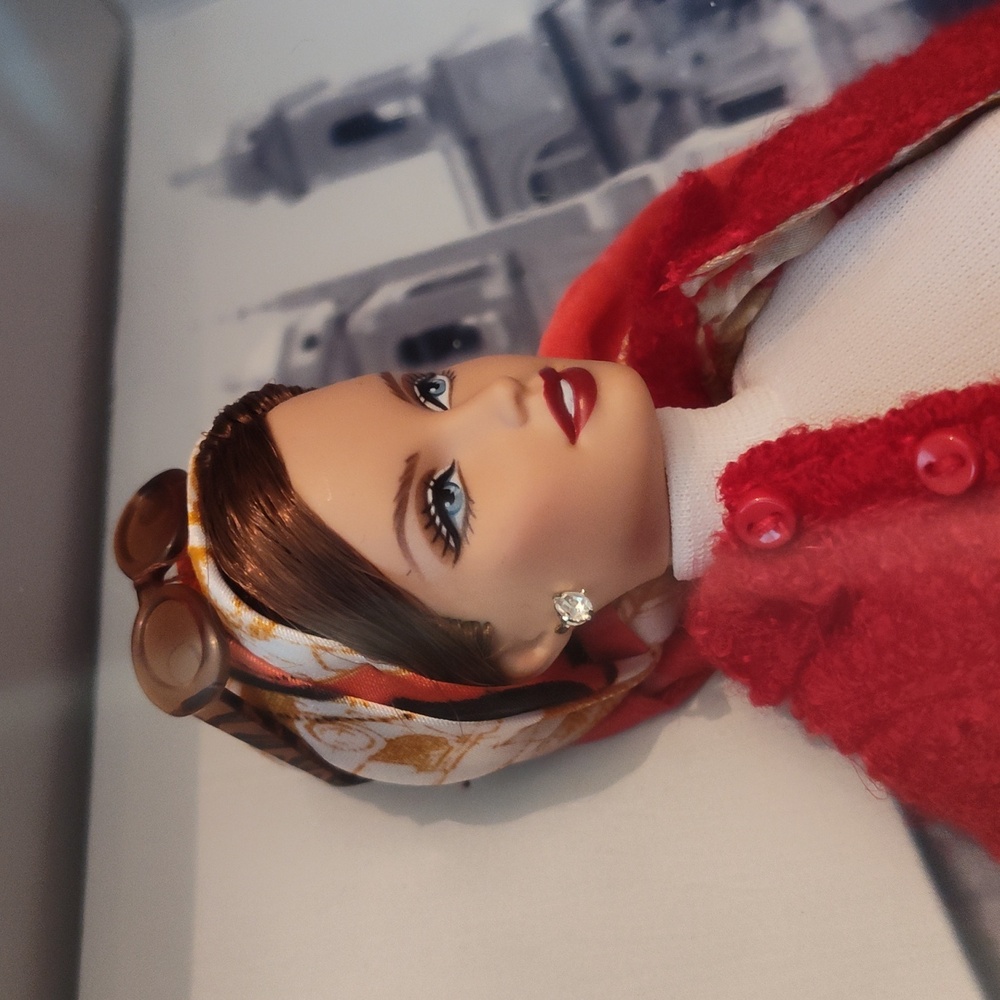 NWT NRFB Vintage 2005 Barbie Gold Label Ferrari Doll with Stand Collectible